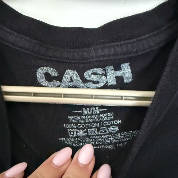 Johnny Cash Black Tee with Pink and Blue Graphic - Picture 3 of 5